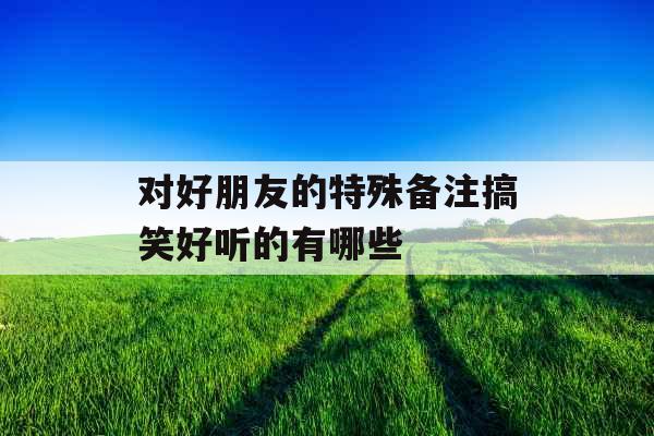 对好朋友的特殊备注搞笑好听的有哪些