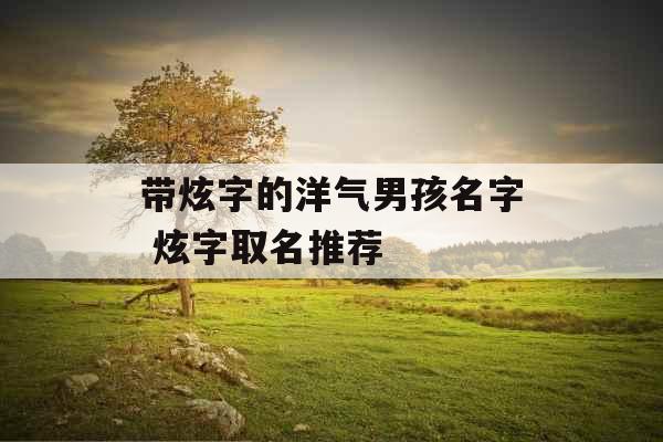 带炫字的洋气男孩名字 炫字取名推荐 带炫字的洋气男孩名字 炫字取名推荐