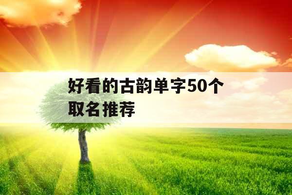 好看的古韵单字50个取名推荐