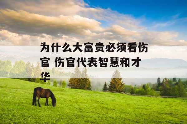 为什么大富贵必须看伤官 伤官代表智慧和才华