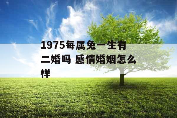 1975每属兔一生有二婚吗 感情婚姻怎么样