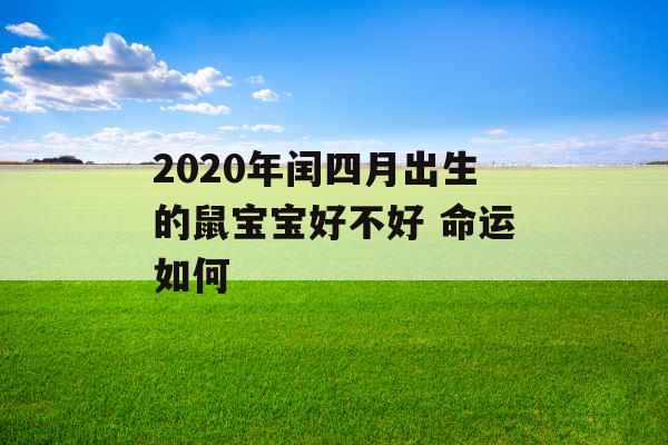 2020年闰四月出生的鼠宝宝好不好 命运如何 2020年闰四月出生的鼠宝宝好不好 命运如何