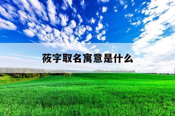 莜字取名寓意是什么