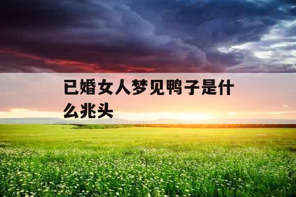 已婚女人梦见鸭子是什么兆头 已婚女人梦见鸭子是什么兆头