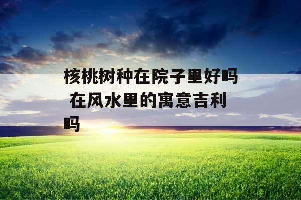 核桃树种在院子里好吗 在风水里的寓意吉利吗 核桃树种在院子里好吗 在风水里的寓意吉利吗