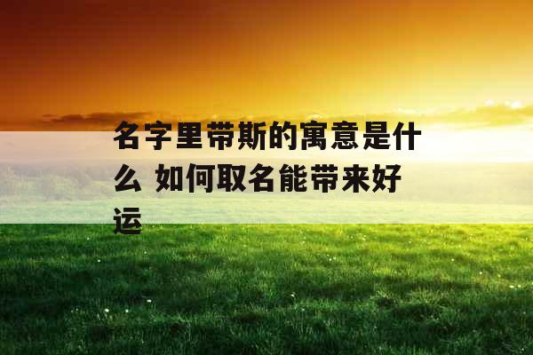 名字里带斯的寓意是什么 如何取名能带来好运 名字里带斯的寓意是什么 如何取名能带来好运