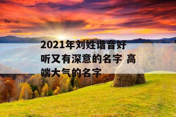 2021年刘姓谐音好听又有深意的名字 高端大气的名字 2021年刘姓谐音好听又有深意的名字 高端大气的名字