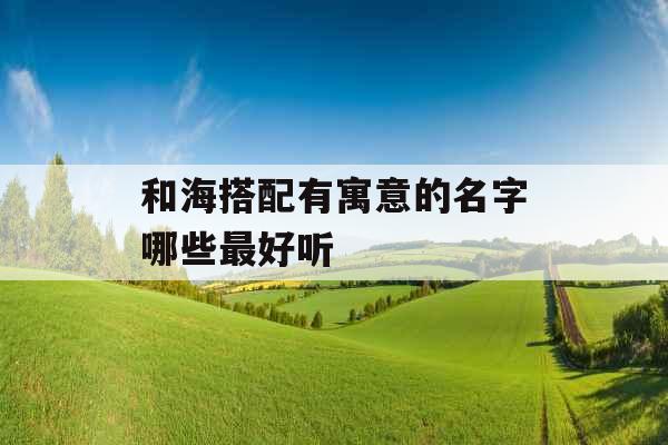 和海搭配有寓意的名字哪些最好听