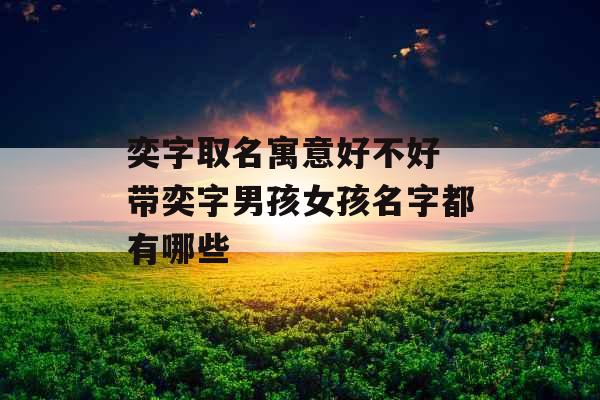 奕字取名寓意好不好 带奕字男孩女孩名字都有哪些