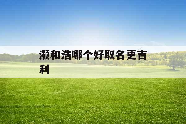 灏和浩哪个好取名更吉利