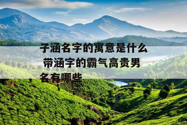 子涵名字的寓意是什么 带涵字的霸气高贵男名有哪些