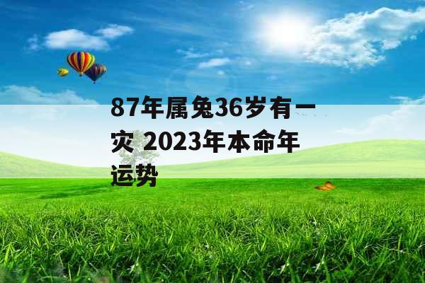 87年属兔36岁有一灾 2023年本命年运势