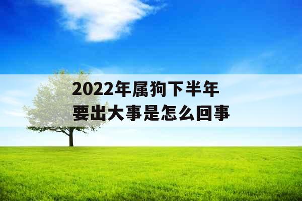 2022年属狗下半年要出大事是怎么回事