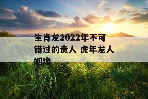 生肖龙2022年不可错过的贵人 虎年龙人姻缘