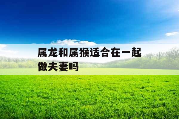属龙和属猴适合在一起做夫妻吗 属龙和属猴适合在一起做夫妻吗