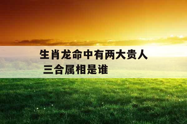 生肖龙命中有两大贵人 三合属相是谁