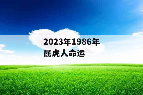 2023年1986年属虎人命运