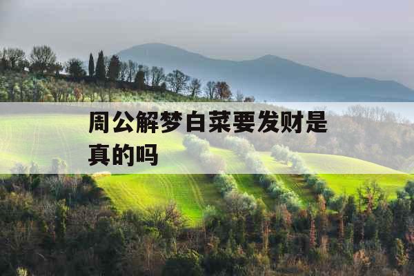 周公解梦白菜要发财是真的吗