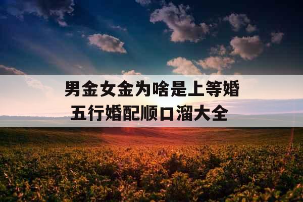 男金女金为啥是上等婚 五行婚配顺口溜大全