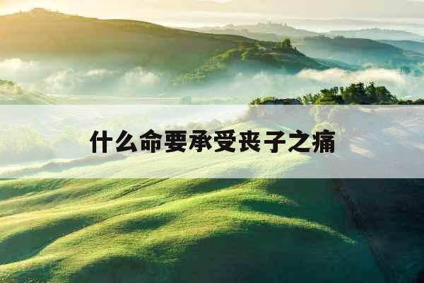 什么命要承受丧子之痛