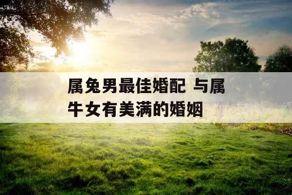 属兔男最佳婚配 与属牛女有美满的婚姻