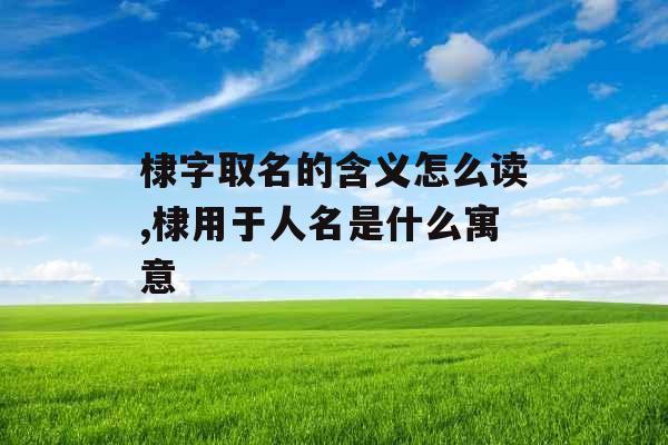 棣字取名的含义怎么读,棣用于人名是什么寓意
