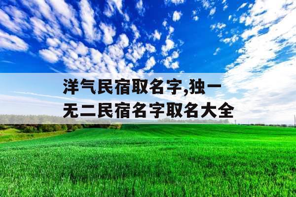 洋气民宿取名字,独一无二民宿名字取名大全 洋气民宿取名字,独一无二民宿名字取名大全