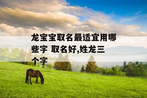 龙宝宝取名最适宜用哪些字 取名好,姓龙三个字