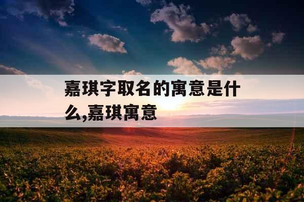 嘉琪字取名的寓意是什么,嘉琪寓意