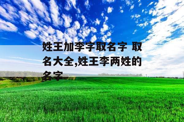 姓王加李字取名字 取名大全,姓王李两姓的名字