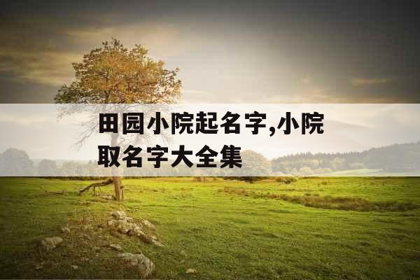 田园小院起名字,小院取名字大全集