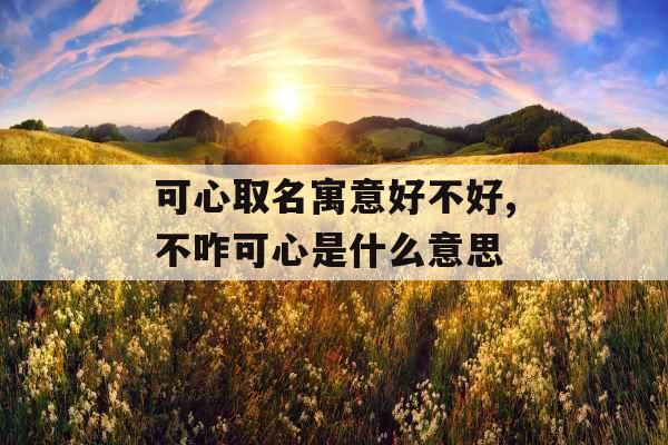 可心取名寓意好不好,不咋可心是什么意思 可心取名寓意好不好,不咋可心是什么意思