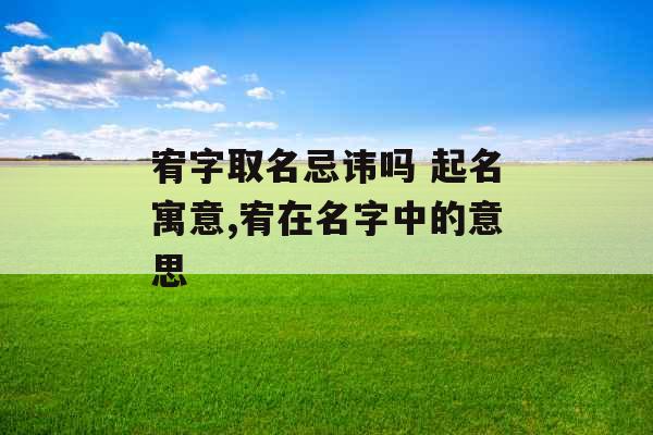 宥字取名忌讳吗 起名寓意,宥在名字中的意思