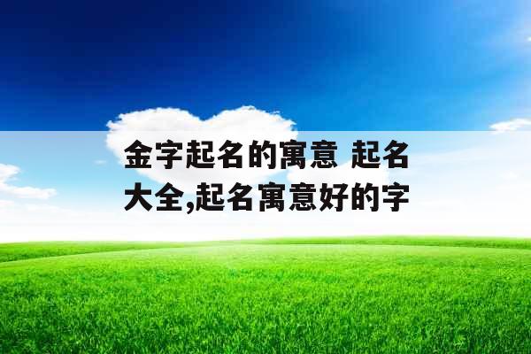 金字起名的寓意 起名大全,起名寓意好的字