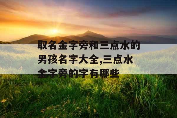 取名金字旁和三点水的男孩名字大全,三点水金字旁的字有哪些