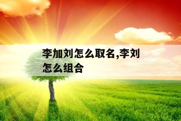 李加刘怎么取名,李刘怎么组合