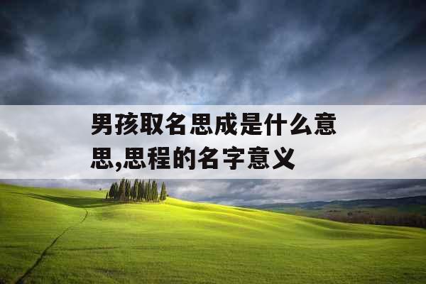 男孩取名思成是什么意思,思程的名字意义