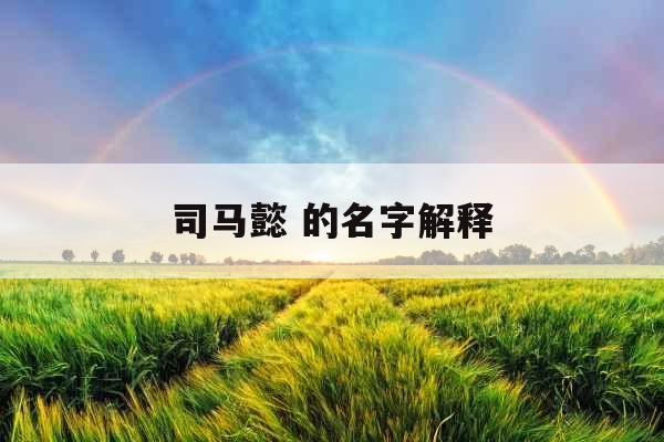 司马懿 的名字解释