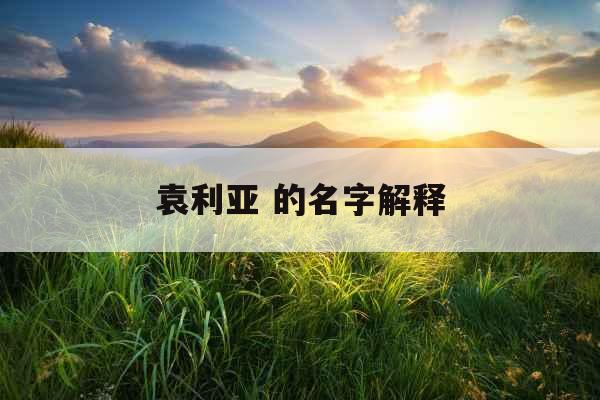 袁利亚 的名字解释