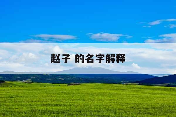 赵子 的名字解释