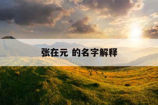 张在元 的名字解释