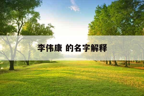 李伟康 的名字解释 李伟康 的名字解释