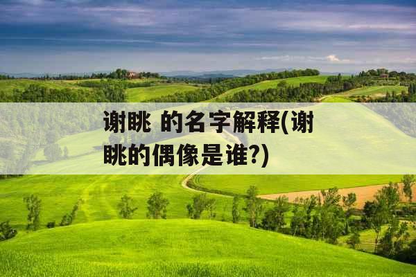 谢眺 的名字解释(谢眺的偶像是谁?)