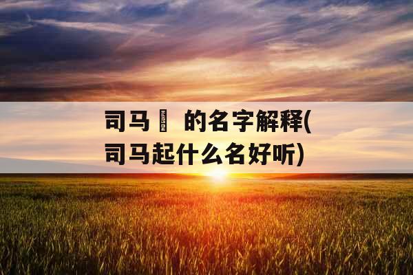 司马卬 的名字解释(司马起什么名好听) 司马卬 的名字解释(司马起什么名好听)