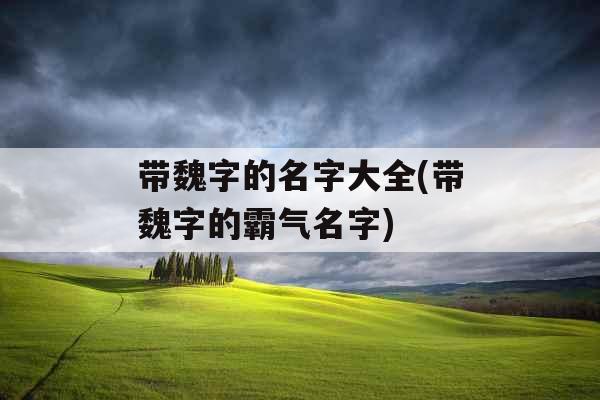 带魏字的名字大全(带魏字的霸气名字)