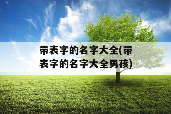 带表字的名字大全(带表字的名字大全男孩) 带表字的名字大全(带表字的名字大全男孩)