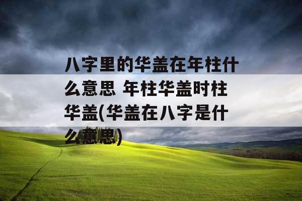 八字里的华盖在年柱什么意思 年柱华盖时柱华盖(华盖在八字是什么意思)