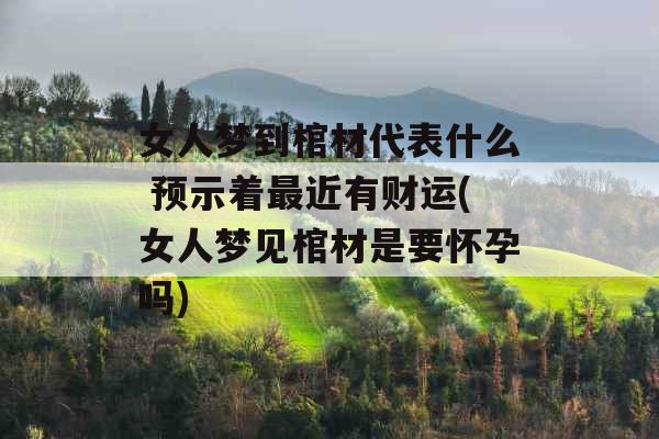 女人梦到棺材代表什么 预示着最近有财运(女人梦见棺材是要怀孕吗)