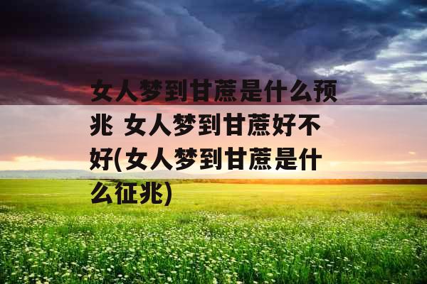 女人梦到甘蔗是什么预兆 女人梦到甘蔗好不好(女人梦到甘蔗是什么征兆)