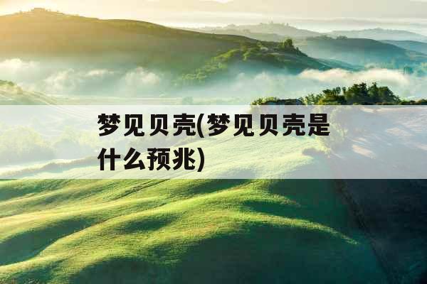 梦见贝壳(梦见贝壳是什么预兆) 梦见贝壳(梦见贝壳是什么预兆)